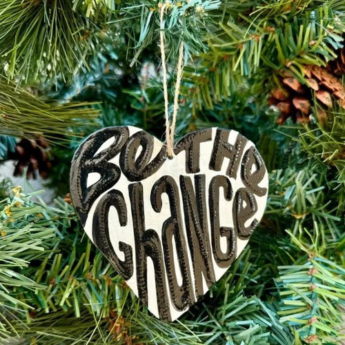 Be the Change, Political Inspiration Ornament, Haitian Metal Art
