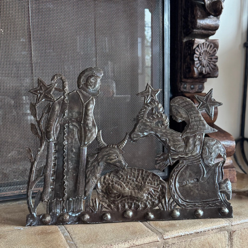 Haitian Metal Nativity – Handmade Fair Trade Christmas Decoration, Recycled Oil Drum Art Haitian Metal Nativity – Handmade Fair Trade Christmas Decoration, Recycled Oil Drum Art