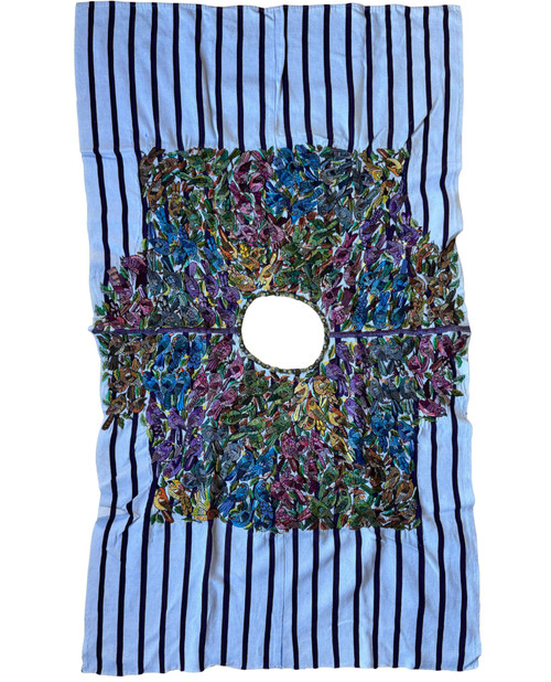 Boho Guatemalan Huipil Blouse Top Handwoven Embroidered Birds Santiago Atitlán