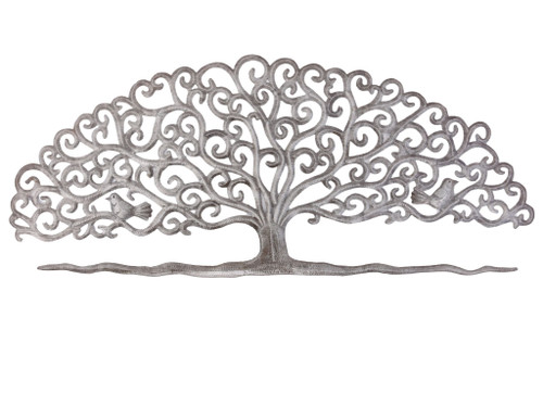 Haitian tree of life, fair trade wall art, recycled metal art, steel drum sculpture, eco-friendly decor, handmade Haitian art, over door wall hanging, sustainable home decor, handcrafted tree of life, artisan metal wall decor