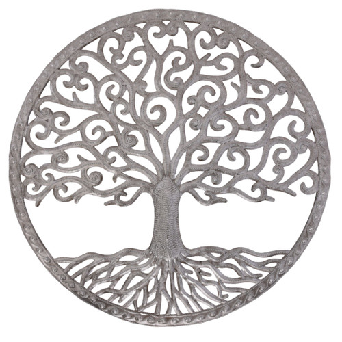 Tree of Life wall art, Haitian metal sculpture, Derat Joseph art, Fair Trade metal art