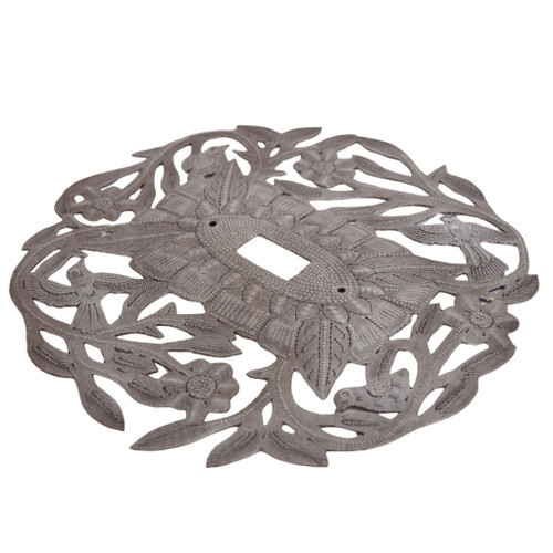 Eco-friendly switch cover, Recycled steel wall décor, Nature-inspired switch plate, Fair Trade home décor