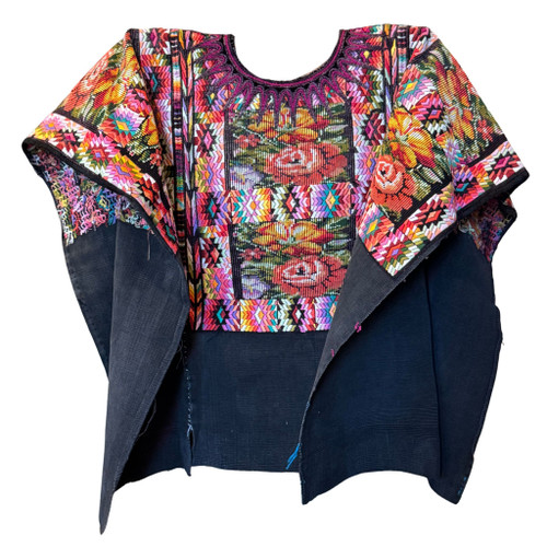 Chichicastenango huipil, Guatemalan huipil, vintage Mayan textile, handwoven huipil, backstrap loom