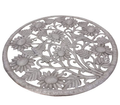 Handmade Haitian sculpture, Derat Joseph art, Upcycled metal wall décor, Fair trade Haitian art