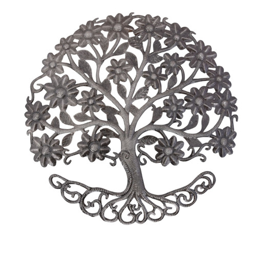 Tree of Life wall art, Haitian metal sculpture, Derat Joseph art, Fair Trade metal art