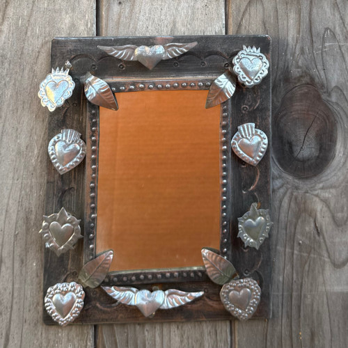 Sacred Heart Milagro
Mexican Folk Art Decor
Rustic Tin Mirror
Vintage Mexican Wall Mirror
Ex Voto Milagro Art
Religious Folk Art Mexico
Handmade Oaxaca Decor