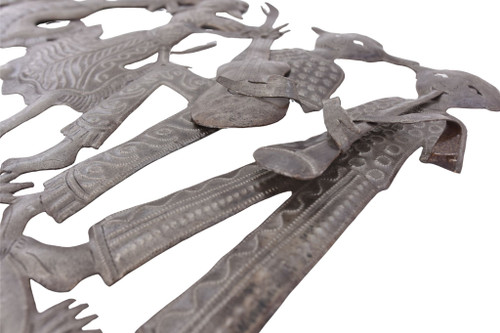 3d metal wall art
haitian musician sculpture
handmade metal wall hanging
folk art metal sculpture
cultural wall decor
caribbean metal art
