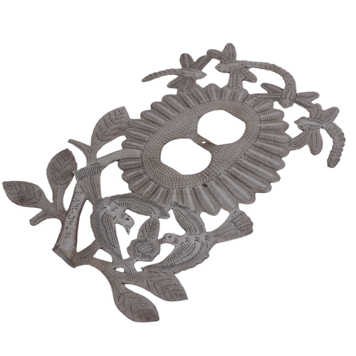 Haitian Metal Sunflower Outlet Plate Cover with Dragonflies, Decorative Spring Electric Wall Plate Covers