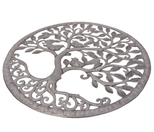 outdoor metal wall art, rustic wall decor, fair trade decor, nature wall art, round metal wall art