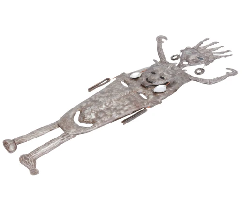 Outsider art metal
Recycled steel drum art
Haitian mask sculpture
Primitive art sculpture