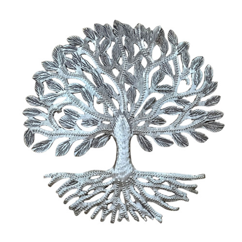 Haitian metal art, tree of life wall decor, tree of life sculpture, fair trade decor, recycled steel art, handmade Haitian art, small wall hanging, folk art wall decor, eco friendly gift