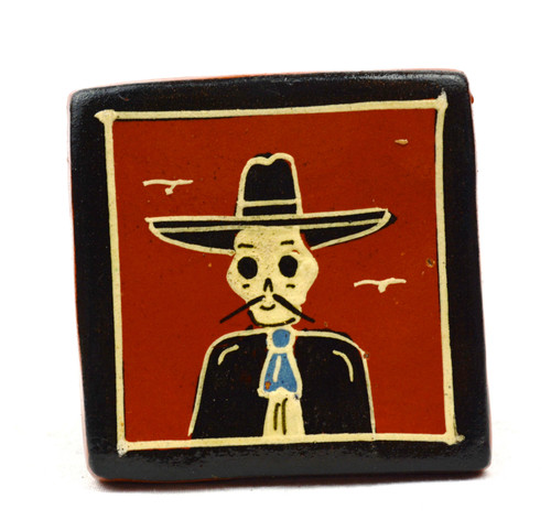ceramic tile, calavera tile, day of the dead tile, dia de los muertos art, mexican skeleton art, mexican folk art