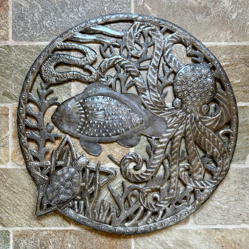 turtle wall decor, coastal wall art, beach house decor, marine life sculpture, recycled steel art, Caribbean wall art