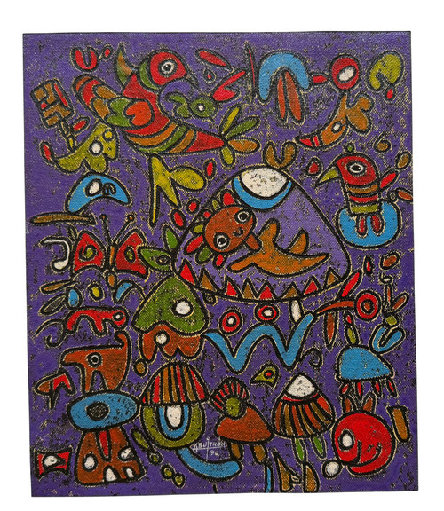 Armando Buitron Rojas, Armando Buitron painting, Ecuadorian art, Ecuador folk art, Otavalo artist, original oil painting, signed oil painting, 1996 painting, Latin American art