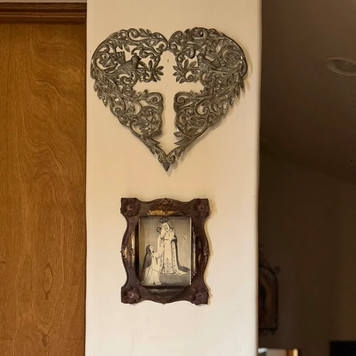 heart wall art, bird metal wall art, birds and vines wall art, hand cut metal art, hand hammered metal art, recycled steel art