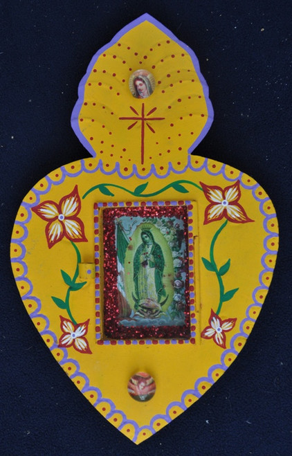 Our Lady of Guadalupe Hand Painted Tin Nicho by Anke of San Miguel Mexico