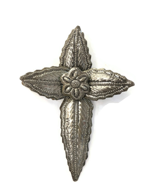 Haitian Metal Cross, Religious Wall Art, Handmade Cross, Faith Decor, Spiritual Wall Hanging, Small