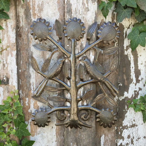 Wedding Tree, Recycle Garden Haitian Art 11" x 13"