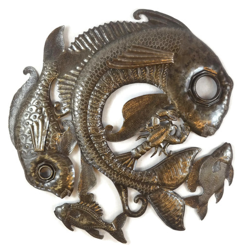 Haitian Metal Fish Lid - Rustic Home Decoration, Beach Home Living Decor,