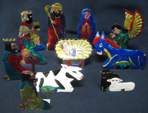 Oaxaca Nativity hand cut tin