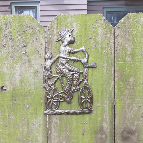 RECYCLED HAITIAN METAL BICYCLE WALL ART METAL