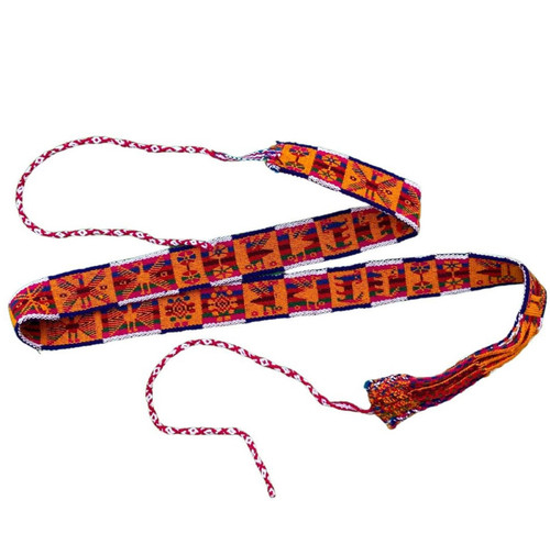 Hand Woven Traditional Wool Antique Bolivian Belt 1"x31"