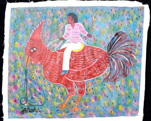 Gerard Fortune, Vintage Gerard Fortune Painting, Vintage Gerard Fortune Haiti Art,  Gerard Fortune, Vintage Gerard Fortune Painting, Vintage Gerard Fortune Haiti Art,