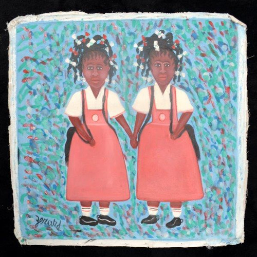 Marassa Twins, Voodoo Marassa Twins, Vodou Marassa Twins, Marassa Twin Painting, Voodoo Painting, Vodou Painting, Vintage Voodoo Painting, Vintage Vodou Painting, Vintage Marassa Paintings, Gerard Fortune Painting, Gerard Fortune Voodoo Painting 