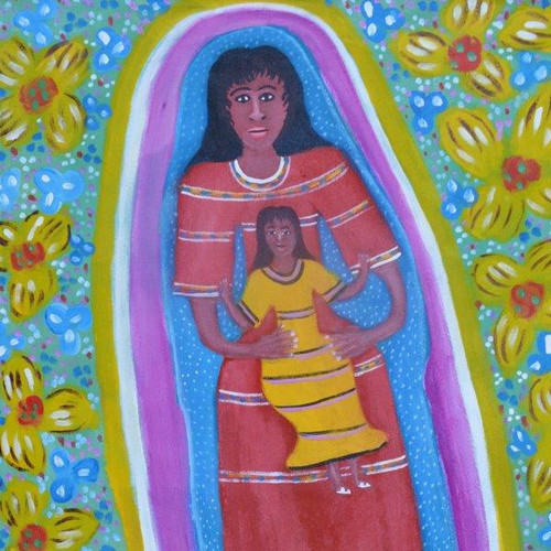 Black Madonna by Gerard Fortune, Gerard Fortune Painting, Vintage Gerard Haiti Painting, Gerard Fortune Haitian 