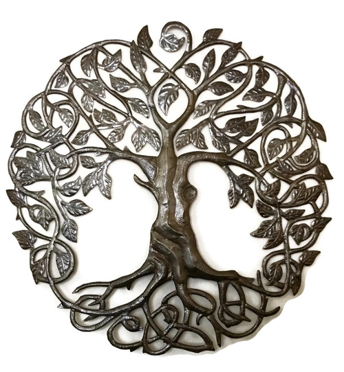 Tree of Life metal work, Haiti Metal Wall Art, Recycled oil drums