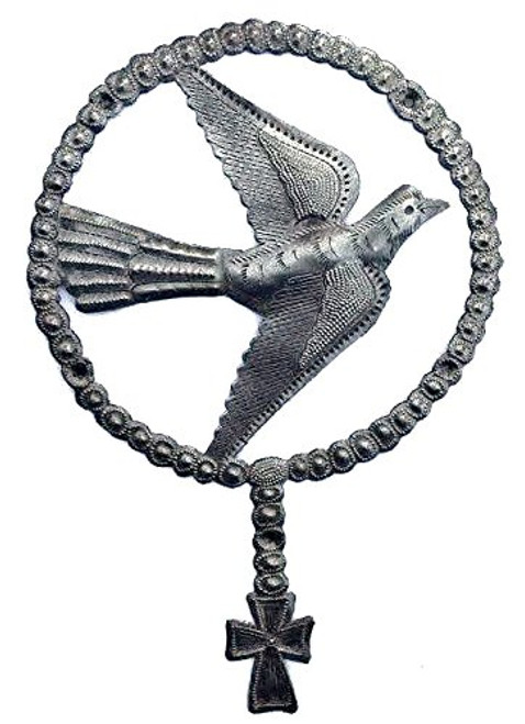 Holy art, Rosary Dove with cross, Haiti Metal Art, It's Cactus Metal Art Haiti
