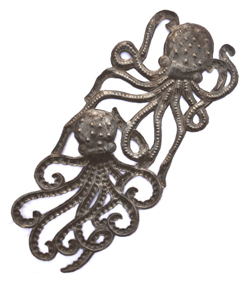 octopus Haiti Metal Art, Under the Sea creatures, Handmade in Haiti