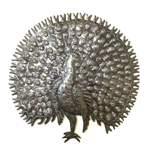 Large Metal Peacock