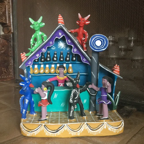 whimsical folk art, mexican ceramic sculpture, devil figurines mexico, latin american folk art, ethnographic ceramics
