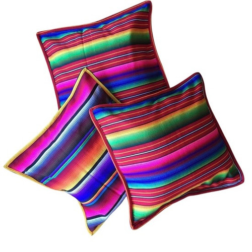 Hand Woven Brightly Colorful Cushion Covers Guatemala, Mexican Inspired Colors