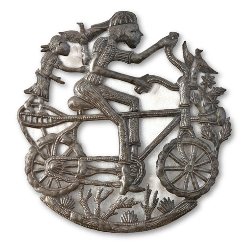 Boy on Bike, Siblings, Love, Family, Haiti Metals, Quality Art Boy on Bike, Siblings, Love, Family, Haiti Metals, Quality Art