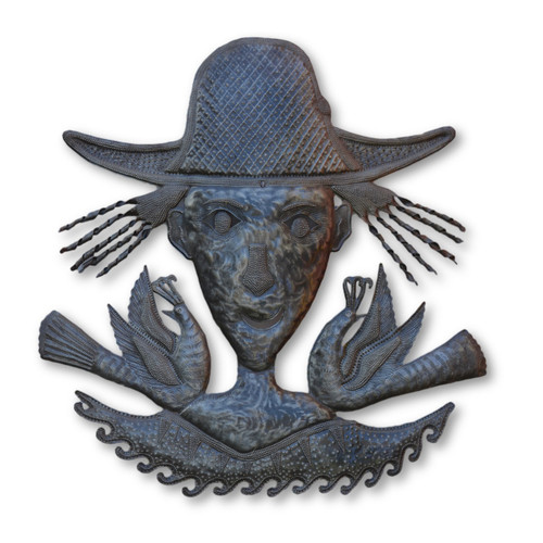 Garden Grandma, Scarecrow, Fair Trade, Its Cactus, Haiti Art, Haitian Artist, Metal, Sculpture, Decor, Eco-Friendly, Recycle Garden Grandma, Scarecrow, Fair Trade, Its Cactus, Haiti Art, Haitian Artist, Metal, Sculpture, Decor, Eco-Friendly, Recycle