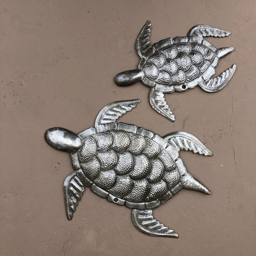 Sea Turtles, Ocean theme sea life, for indoor or outdoor, handcrafted in Haiti 7.5",10" Sea Turtles, Ocean theme sea life, for indoor or outdoor, handcrafted in Haiti 7.5",10"