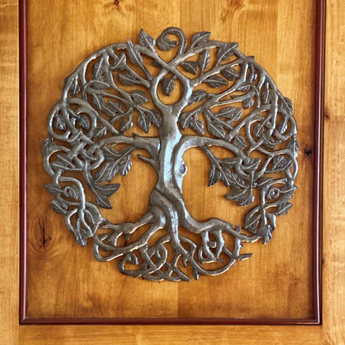 Celtic Tree of Life, Hand Made Recycled Metal Art Haiti
