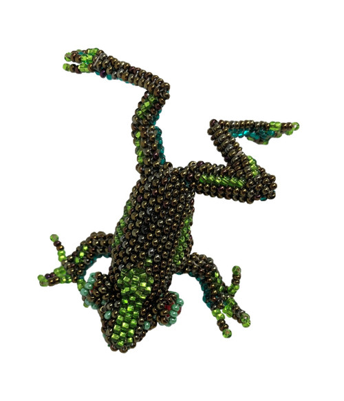 Frog, Beaded, with pin attached, Handmade in Guatemala, Jewelry accessory, Teacher gift