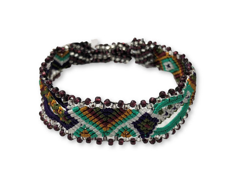 friendship bracelet 10 friendship bracelet 12 friendship bracelet 13 Handmade Bracelet,   Earth Tones, Glass Beads, Beaded, White, Gold, and Purple, Variety Designs, Leather, Shabby Chic, Boho, Aztec Tribal, Handmade in Guatemala