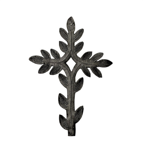 Small Wall Crosses for Home Decor, Handmade in Haiti, Recycle Metal Art, Leaf Design, 5 x 7.5 Inches Small Wall Crosses for Home Decor, Handmade in Haiti, Recycle Metal Art, Leaf Design, 5 x 7.5 Inches