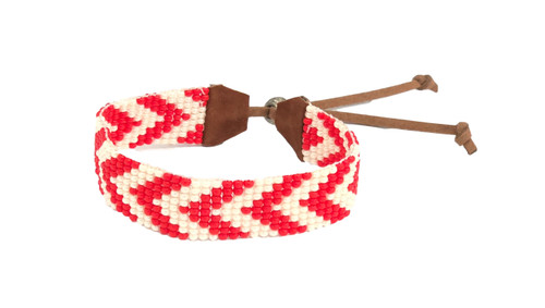 Red and White College Color Bracelet 1