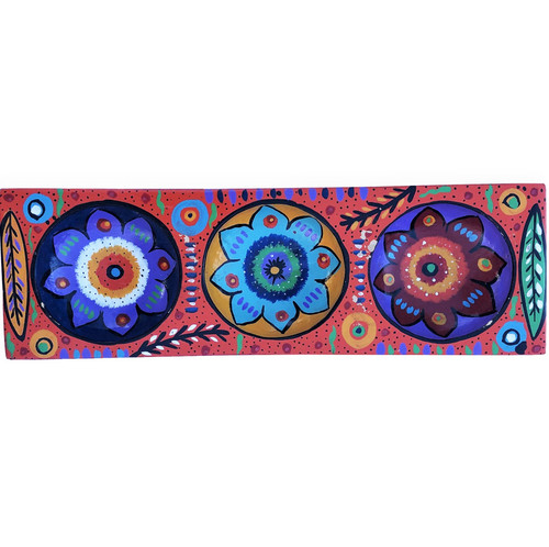 floral wooden bowl tray