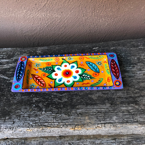 floral painted tray