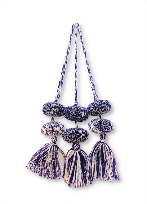 Mayan Arts Pom Pom Tassel, Set of 3 Charming Small Pom Poms Women's Fashion Hand Bags or Home Accent Decor Accessories, Handmade in Guatemala