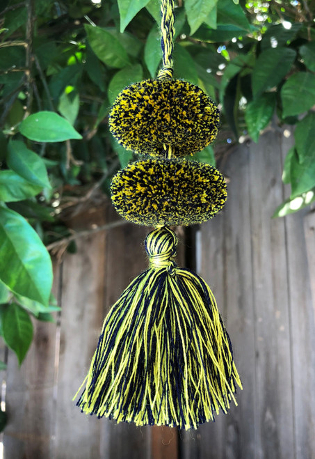 Mayan Arts Pom Pom Tassel, Set of 3 Charming Small Pom Poms Women's Fashion Hand Bags or Home Accent Decor Accessories, Handmade in Guatemala