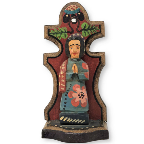 Blessed Virgin Mary,  Religious Handmade Wooden Art 

Folk Art Saint from Guatemala!  Handmade religious Saint for your home collection. Madonna Praying! Gift Giving ideas! Holiday Presents.  3.5" x 3" x 7.5" alter

It's Cactus Devotional Art