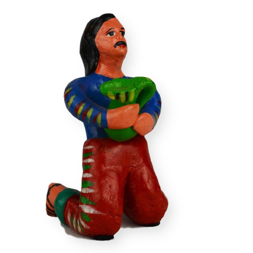 Juan Diego Clay Figure Made by Ortega Family, One-of-a-Kind 4"