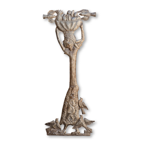 Market Girl, Birds, Fruit Basket, Haiti, Haitian Art, Metal, Steel, Recycle, Recyclable, Birds Market Girl, Birds, Fruit Basket, Haiti, Haitian Art, Metal, Steel, Recycle, Recyclable, Birds